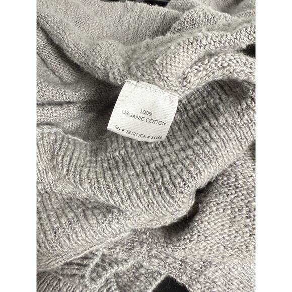Eileen Fisher Woman 2X Organic Cotton Open Draped Cardigan Gray Textured Knit - Picture 9 of 10